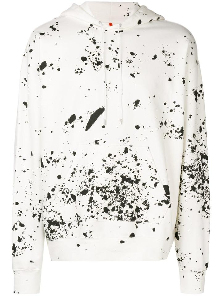 Oamc Paint Splatter Print Hoodie - White