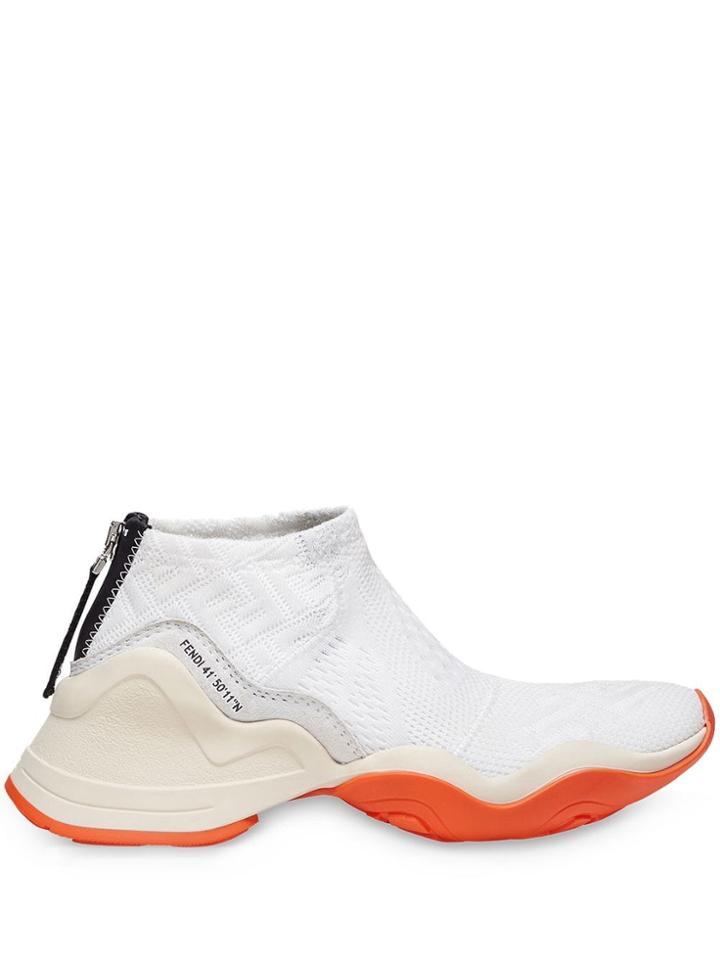 Fendi Mesh Ff Logo Sneakers - White