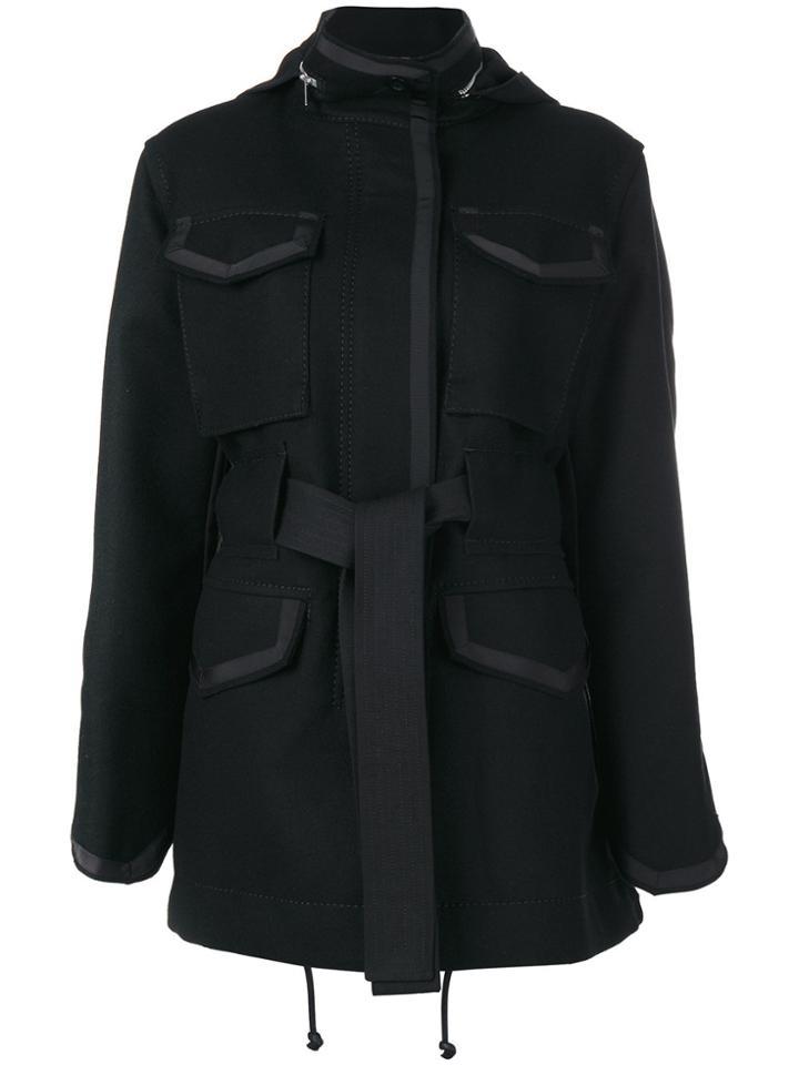 Sacai Oversized Belted Coat - Black