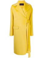 Ermanno Ermanno Wrap Front Coat - Yellow
