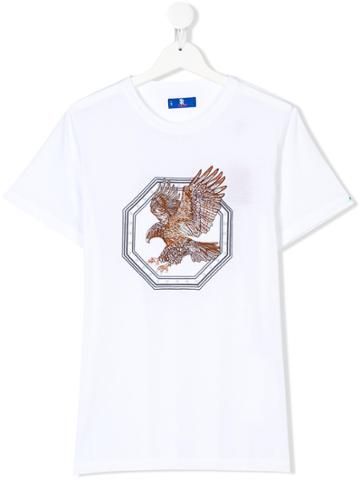 Stefano Ricci Kids Teen Eagle Embroidered T-shirt - White