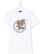 Stefano Ricci Kids Teen Eagle Embroidered T-shirt - White