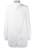 Rick Owens Funnel Neck Shirt, Men's, Size: 50, White, Cotton