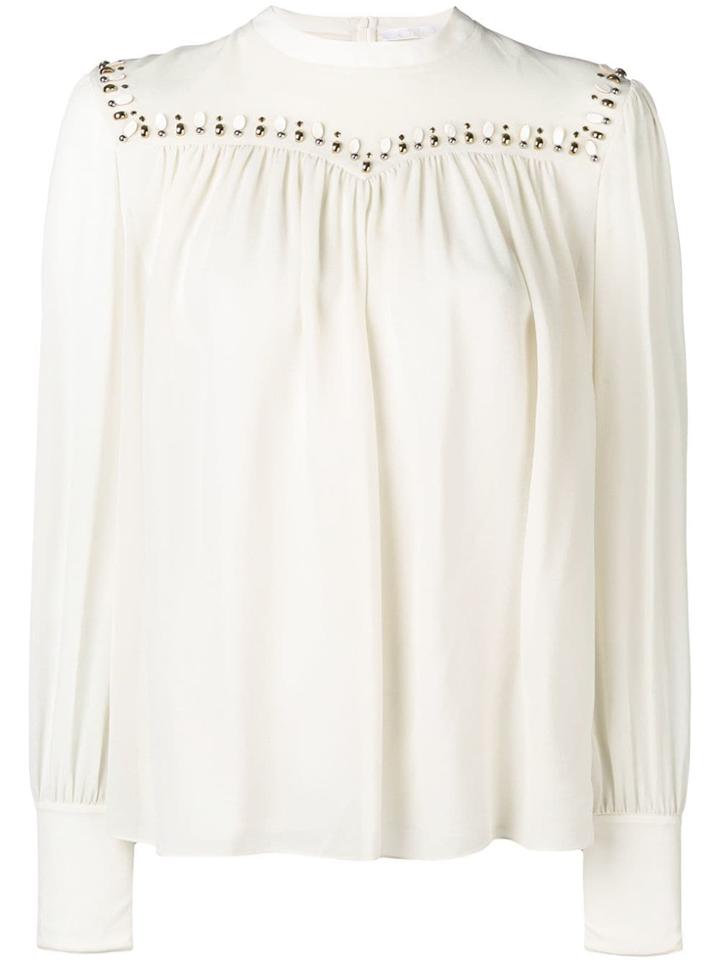 Chloé Embellished Blouse - Neutrals