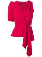 Elisabetta Franchi Knot Detail Asymmetric Blouse - Pink
