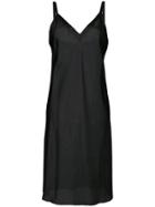 Lee Mathews Molly V-neck Bias Slip Dress - Black