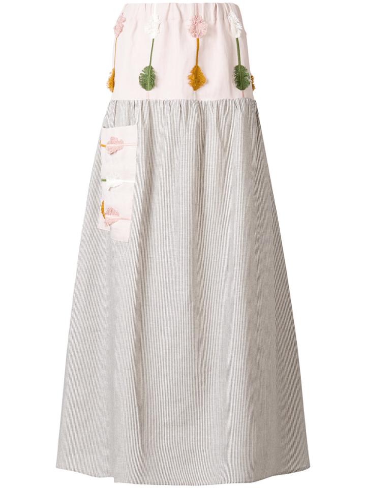 Ermanno Gallamini Striped Skirt - Nude & Neutrals