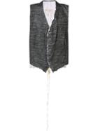 Greg Lauren Cropped Waistcoat, Men's, Size: 3, Black, Cotton