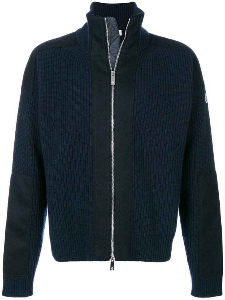 Moncler Zipped Ribbed Sweater - Blue