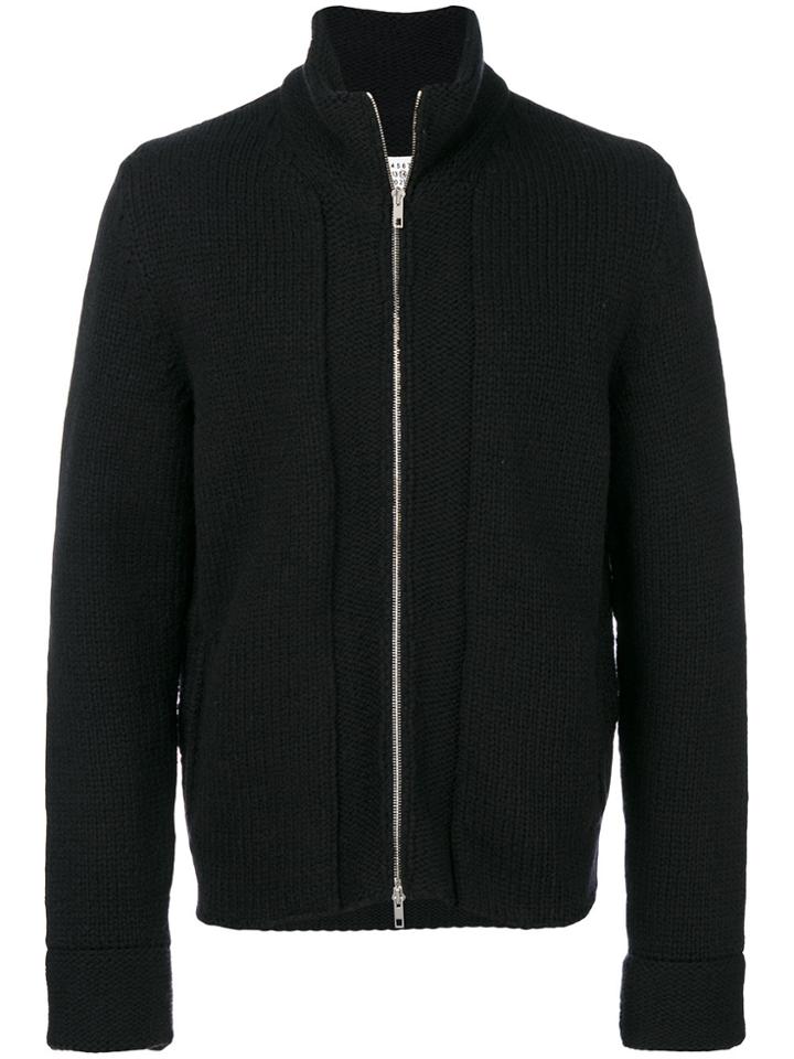 Maison Margiela Zipped Knitted Sweater - Black
