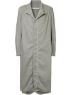 Julius Standing Collar Long Coat - Grey