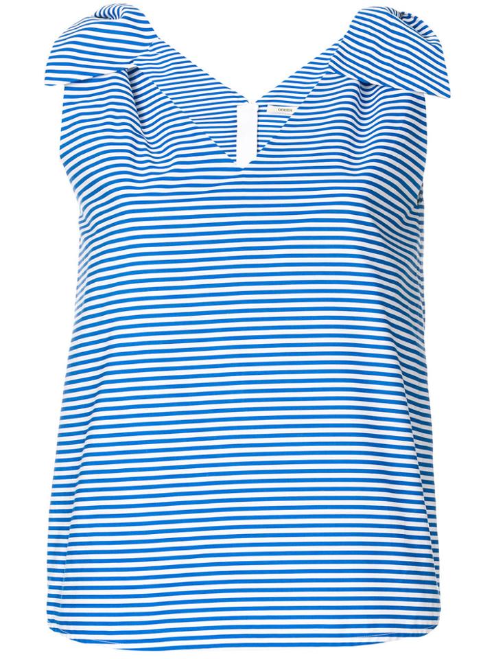Odeeh Bow Detail Striped Tank Top - White