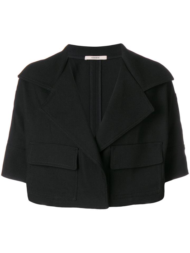Odeeh Cropped Half Sleeve Jacket - Black