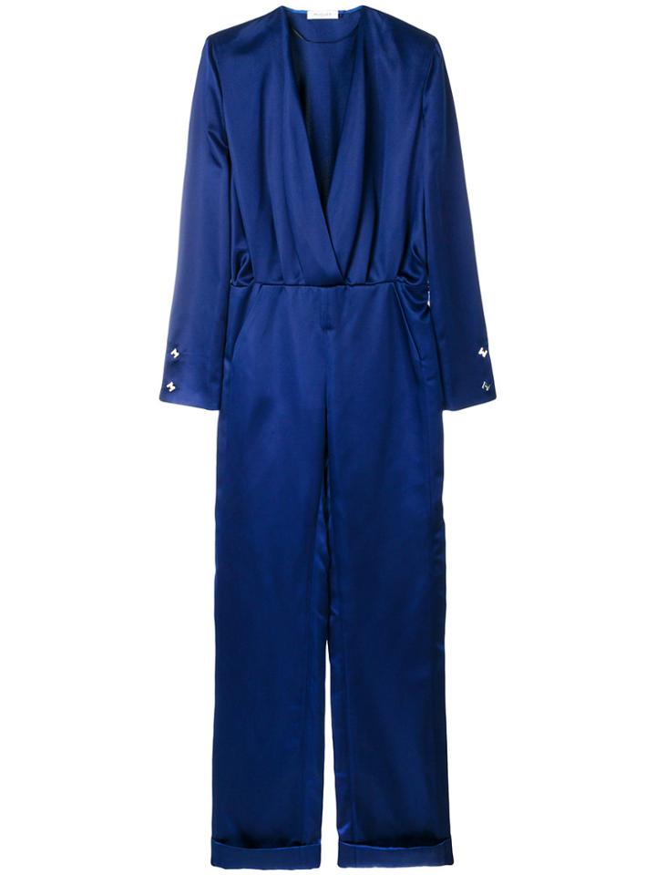 Mugler V-neck Jumpsuit - Blue