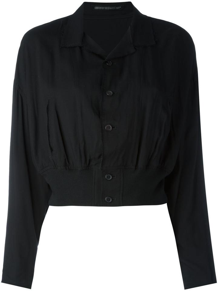 Yohji Yamamoto - Cropped Shirt - Women - Rayon - 3, Women's, Black, Rayon