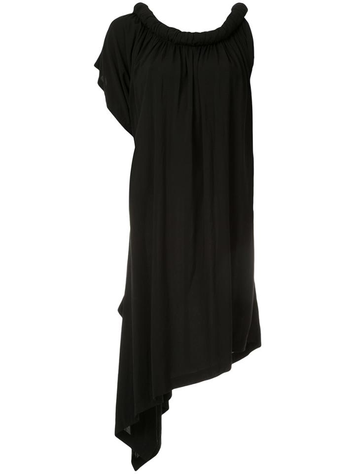 Yohji Yamamoto Vintage Rolled Boat Neck Dress - Black