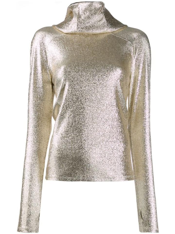 Paco Rabanne Glitter Effect Sweater - Gold