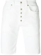 Dondup Buttoned Shorts, Men's, Size: 31, White, Cotton/spandex/elastane