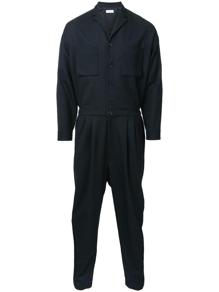 En Route Patch Pockets Jumpsuit, Men's, Size: 2, Black, Wool