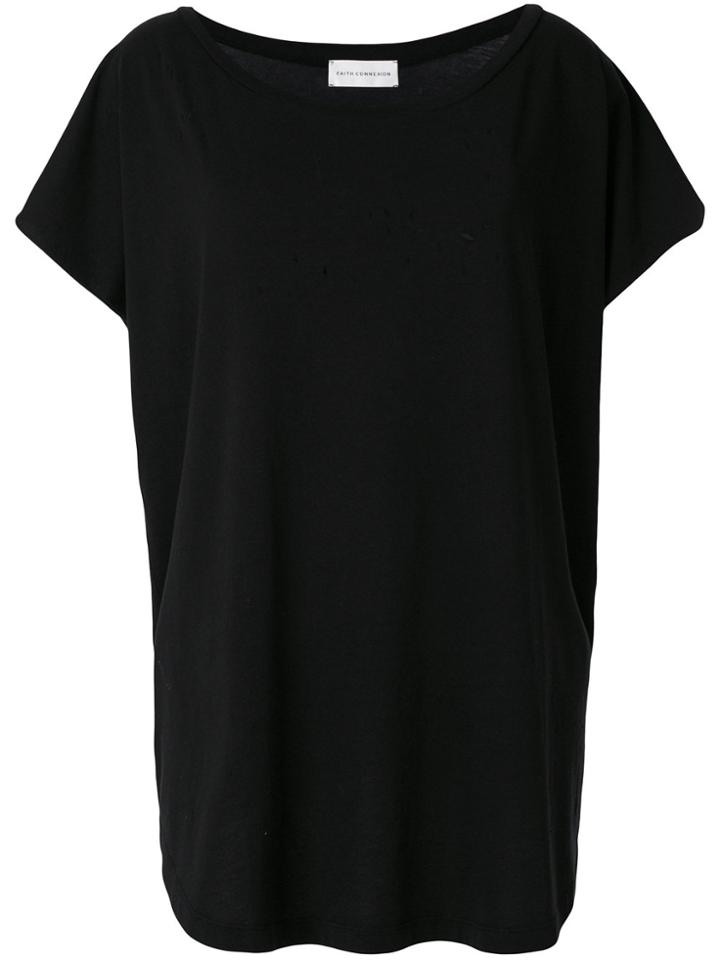 Faith Connexion Oversized Boat-neck T-shirt - Black