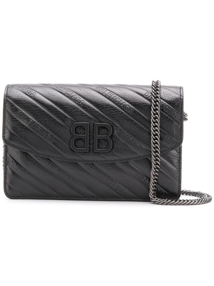 Balenciaga Bb Wallet On Chain - Black