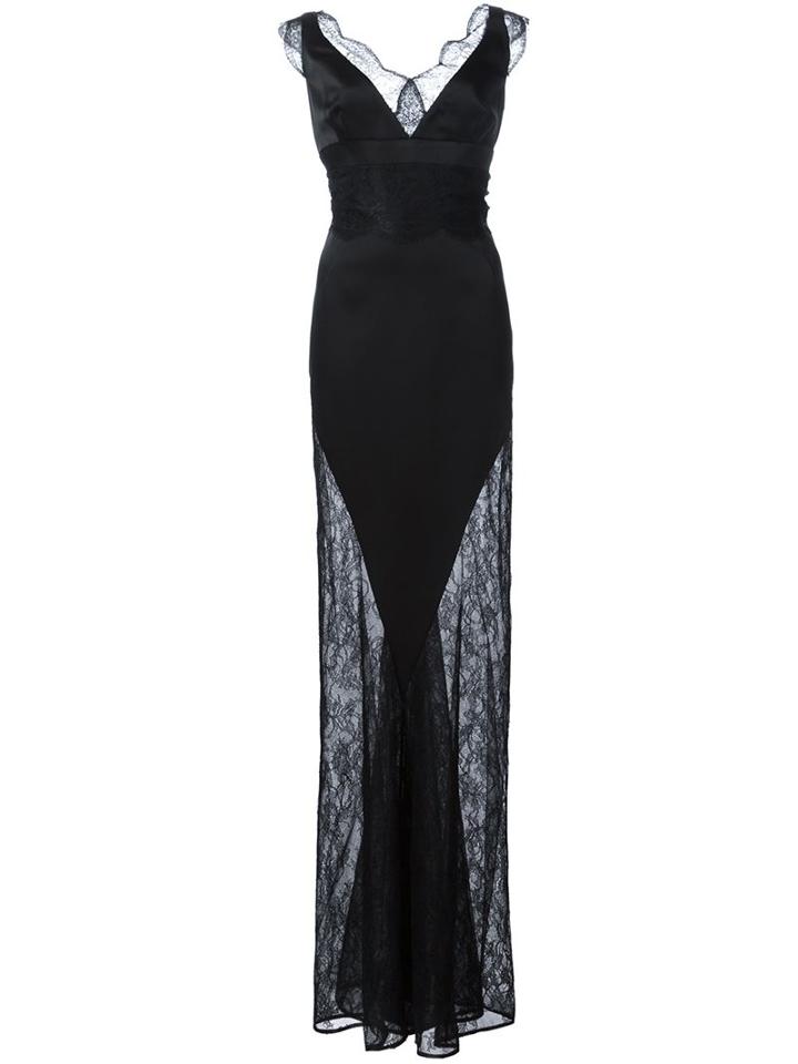 Emanuel Ungaro Lace Long Dress, Women's, Size: 44, Black, Acetate/viscose/polyester/spandex/elastane