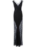 Emanuel Ungaro Lace Long Dress, Women's, Size: 44, Black, Acetate/viscose/polyester/spandex/elastane