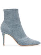 Gianvito Rossi Stonewashed Denim Ankle Boots - Blue