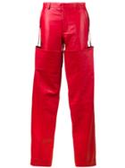 Y / Project High-waisted Leather Trousers With Detachable Chaps - Red