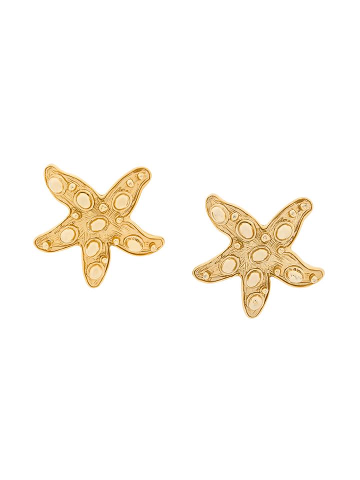 Versace Vintage Starfish Clip On Earrings - Metallic