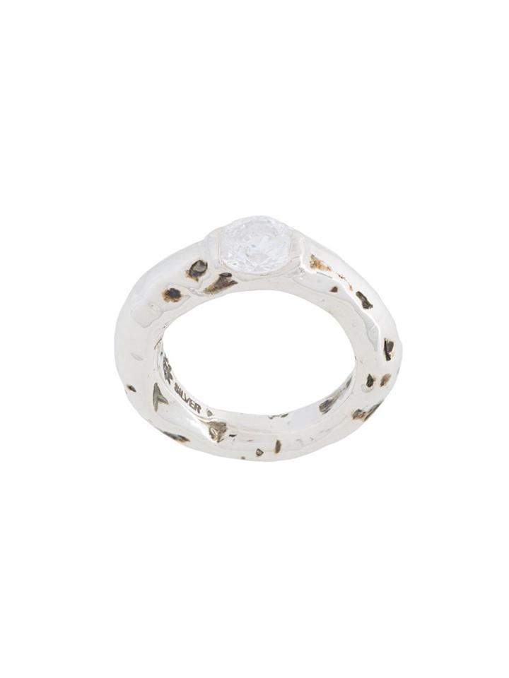 E.m. Single Gem Ring - Metallic