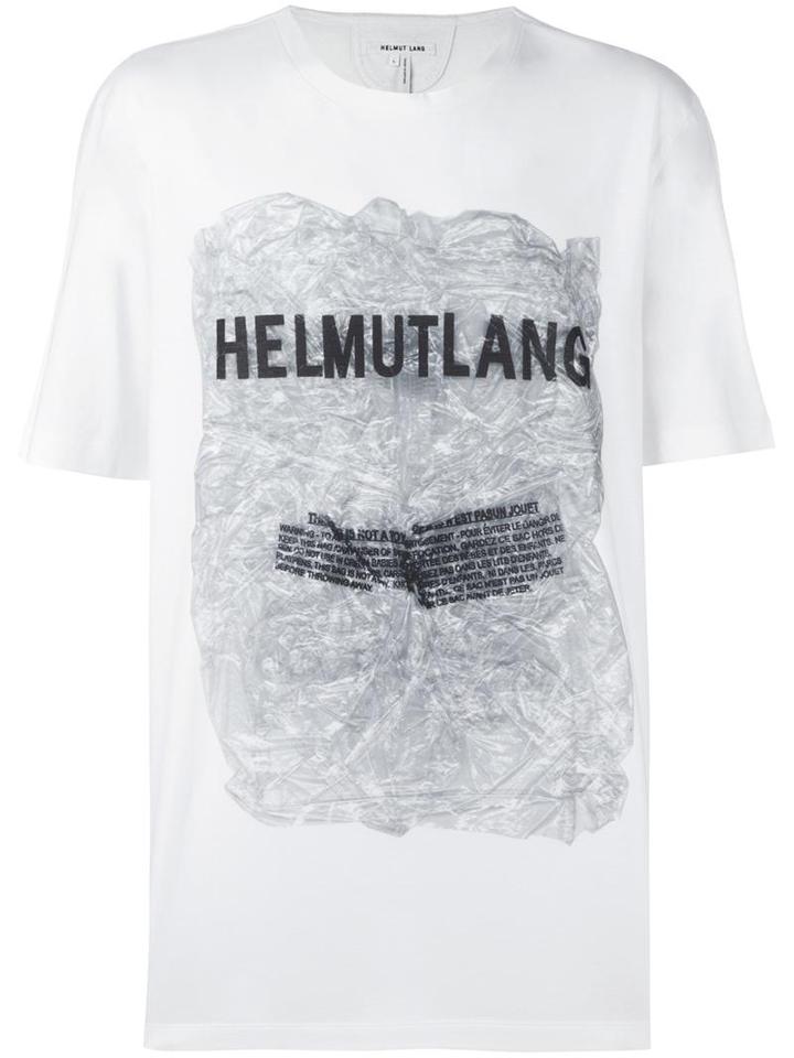 Helmut Lang Logo Print T-shirt, Men's, Size: Small, White, Cotton