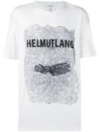 Helmut Lang Logo Print T-shirt, Men's, Size: Small, White, Cotton