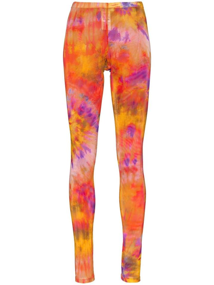 Msgm Tie-dye Leggings - Orange