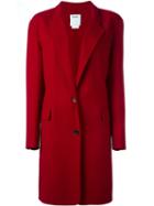 Dkny Single Breasted Coat, Women's, Size: Small, Red, Polyester/spandex/elastane/wool