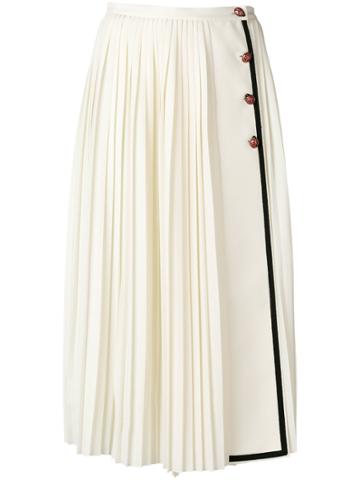 Gucci Pleated Midi Skirt - White