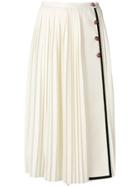 Gucci Pleated Midi Skirt - White