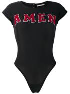 Amen Logo Appliqué Top - Black