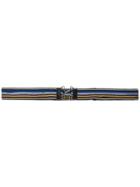 Prada Striped Clasp Buckle Belt - Black
