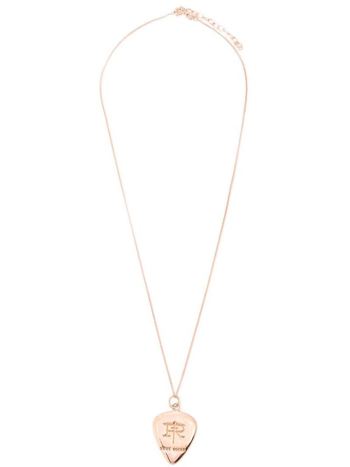 True Rocks Plectrum Necklace, Adult Unisex, Metallic, Silver/rose Gold Plated Sterling Silver