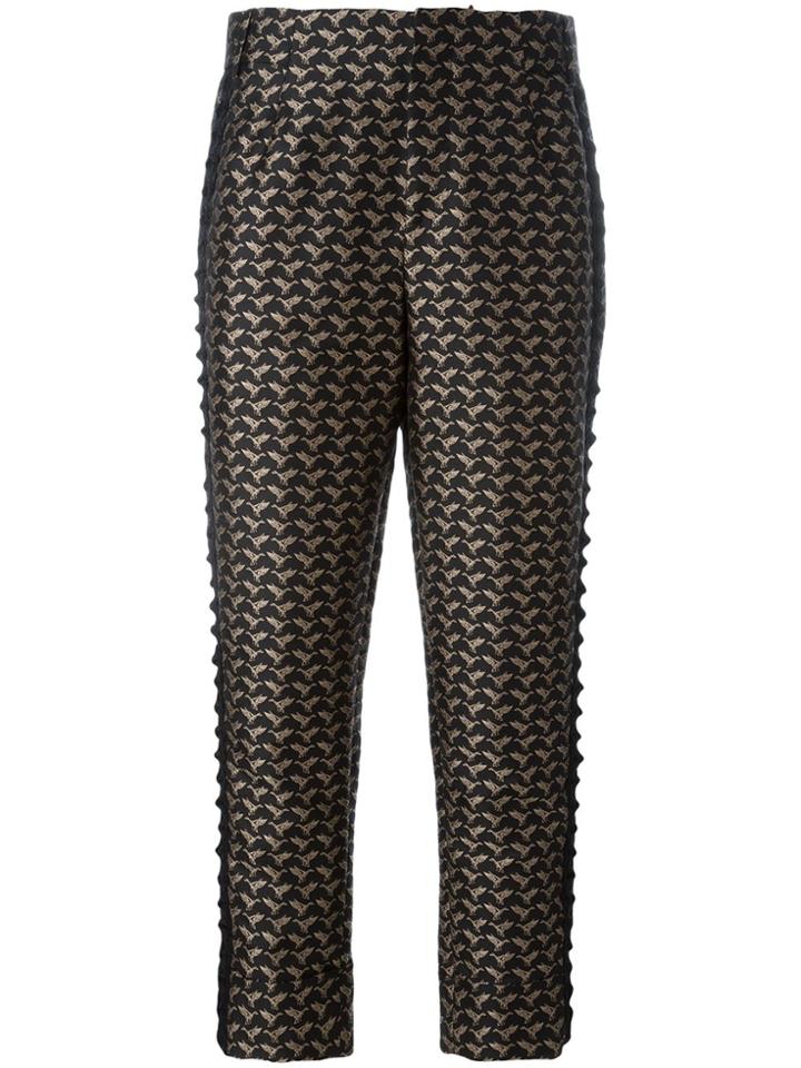 A.f.vandevorst Bird Jacquard Cropped Trousers - Black