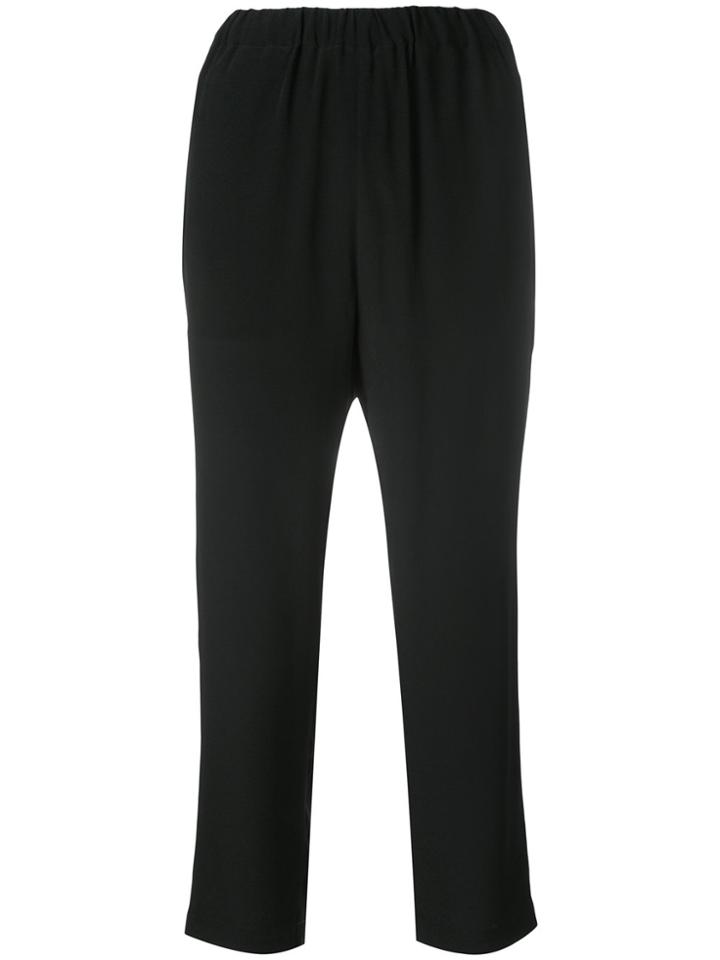 Marni Washed Crepe Drawstring Trousers - Black