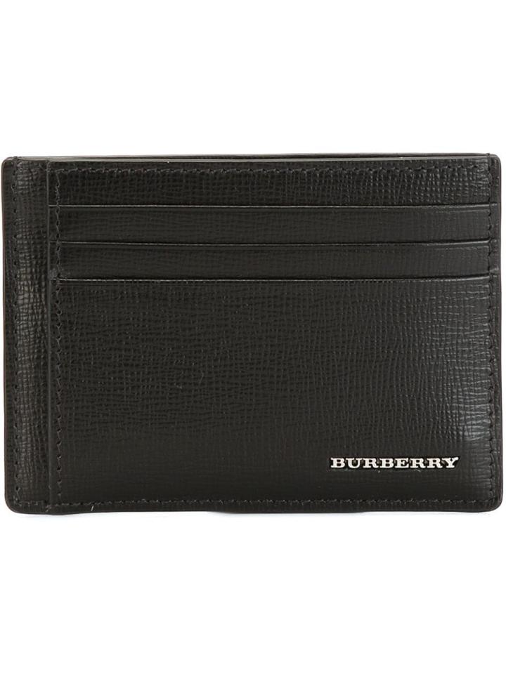 Burberry London Leather Money Clip Card Case - Black
