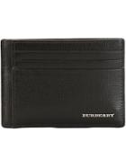 Burberry London Leather Money Clip Card Case - Black