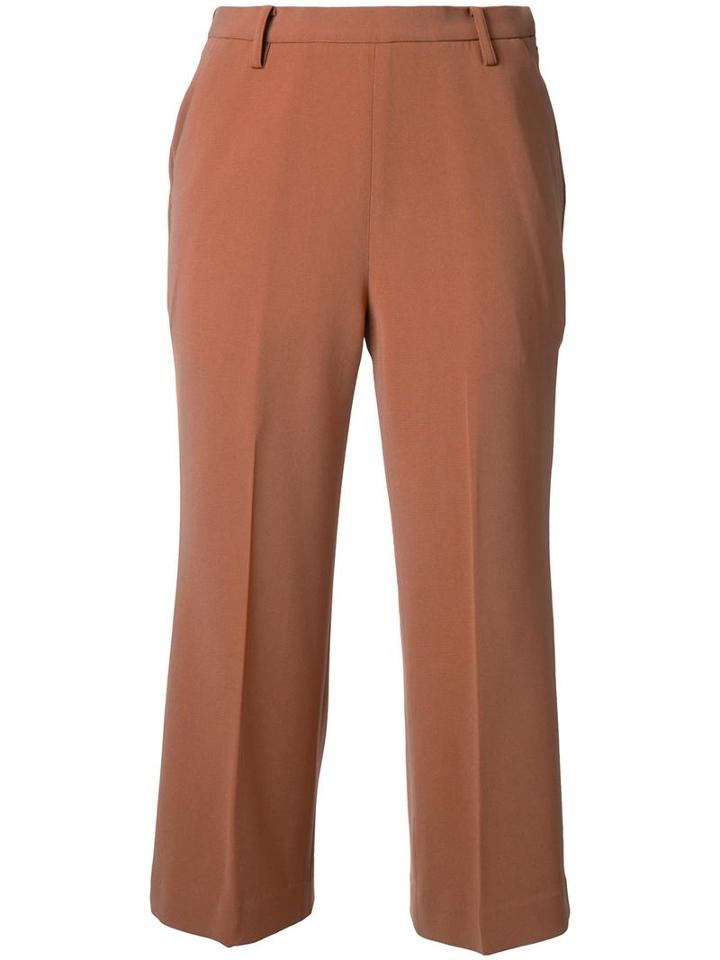 Cityshop Cropped Tailored Flare Trousers, Women's, Size: 36, Brown, Polyester/triacetate