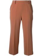 Cityshop Cropped Tailored Flare Trousers, Women's, Size: 36, Brown, Polyester/triacetate
