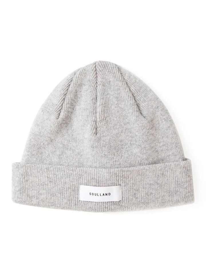 Soulland 'villy' Beanie, Men's, Grey, Virgin Wool