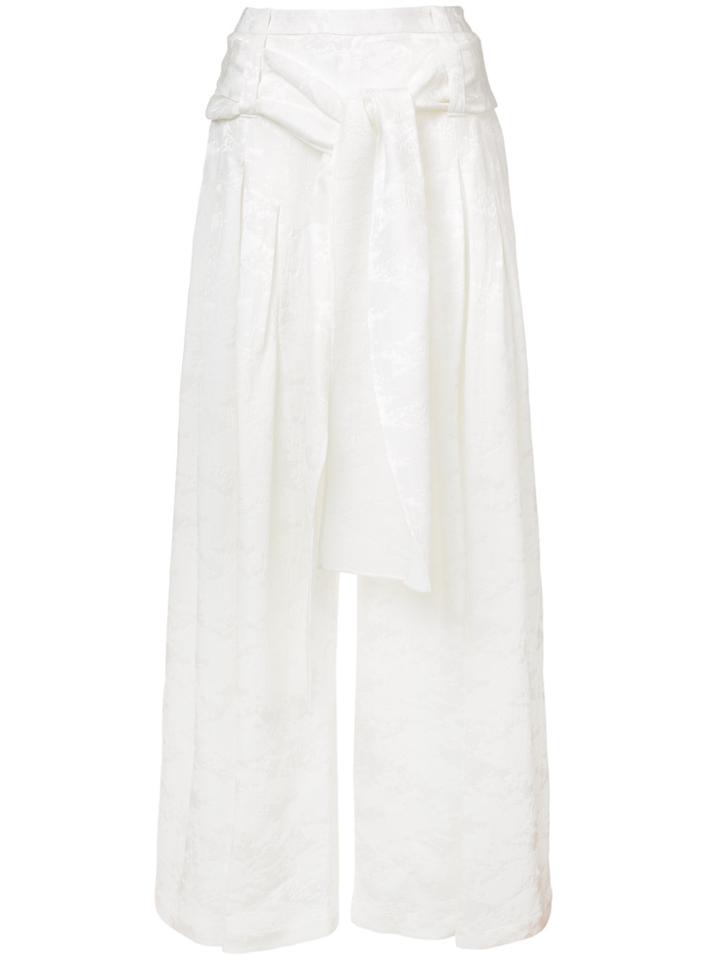 Rosie Assoulin Pleated Wide Leg Trousers - White