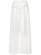 Rosie Assoulin Pleated Wide Leg Trousers - White