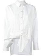 Victoria Victoria Beckham Asymmetric Bow Shirt, Women's, Size: 6, White, Cotton